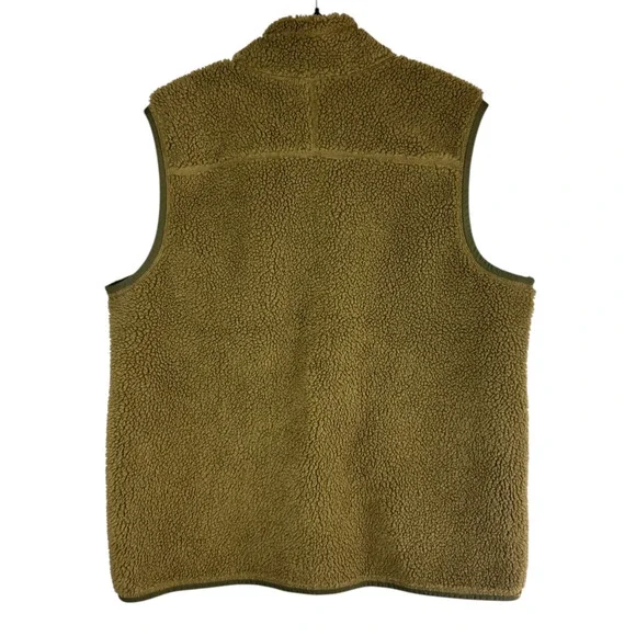 LL Bean Mountain Pile Fleece Vest Sherpa Zip Pockets Fatigue Green Mens XXL Tall - Picture 3 of 14